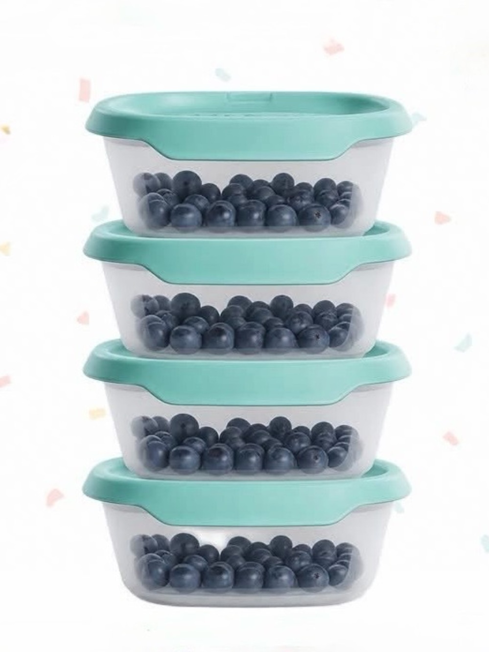 Tupperware Reusable Turquoise Food Storage Containers - 4 Pack
